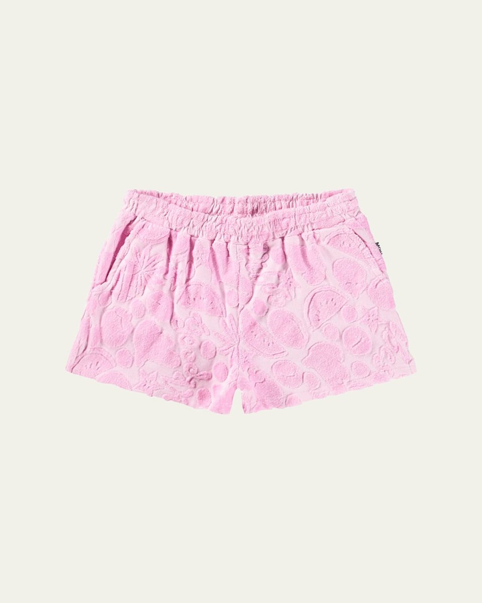 Girl's Angel Textured Woven Shorts, Size 3-7